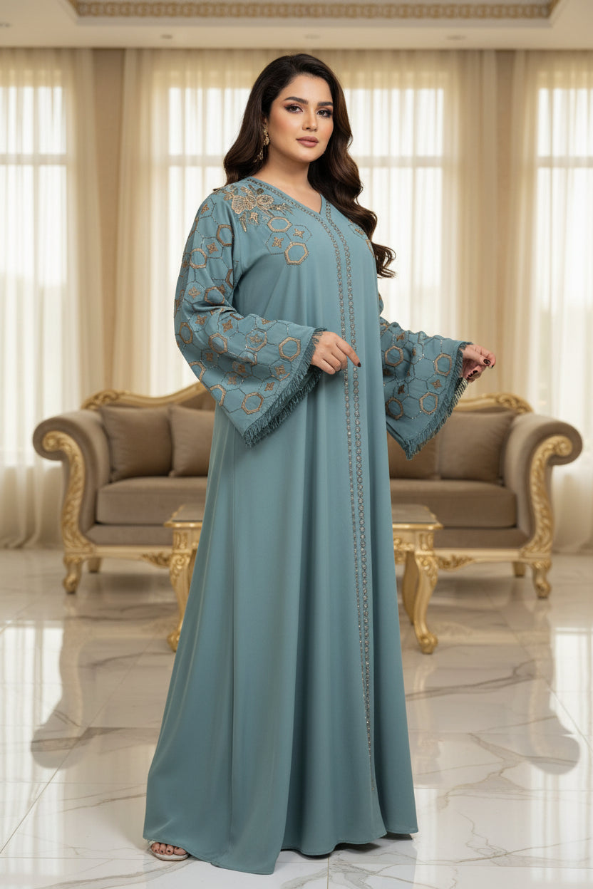 عباية خليجي حرير خروج حريمى كود 999