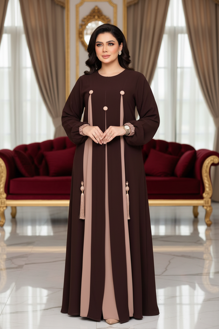 عباية خليجي حرير خروج حريمى كود 196