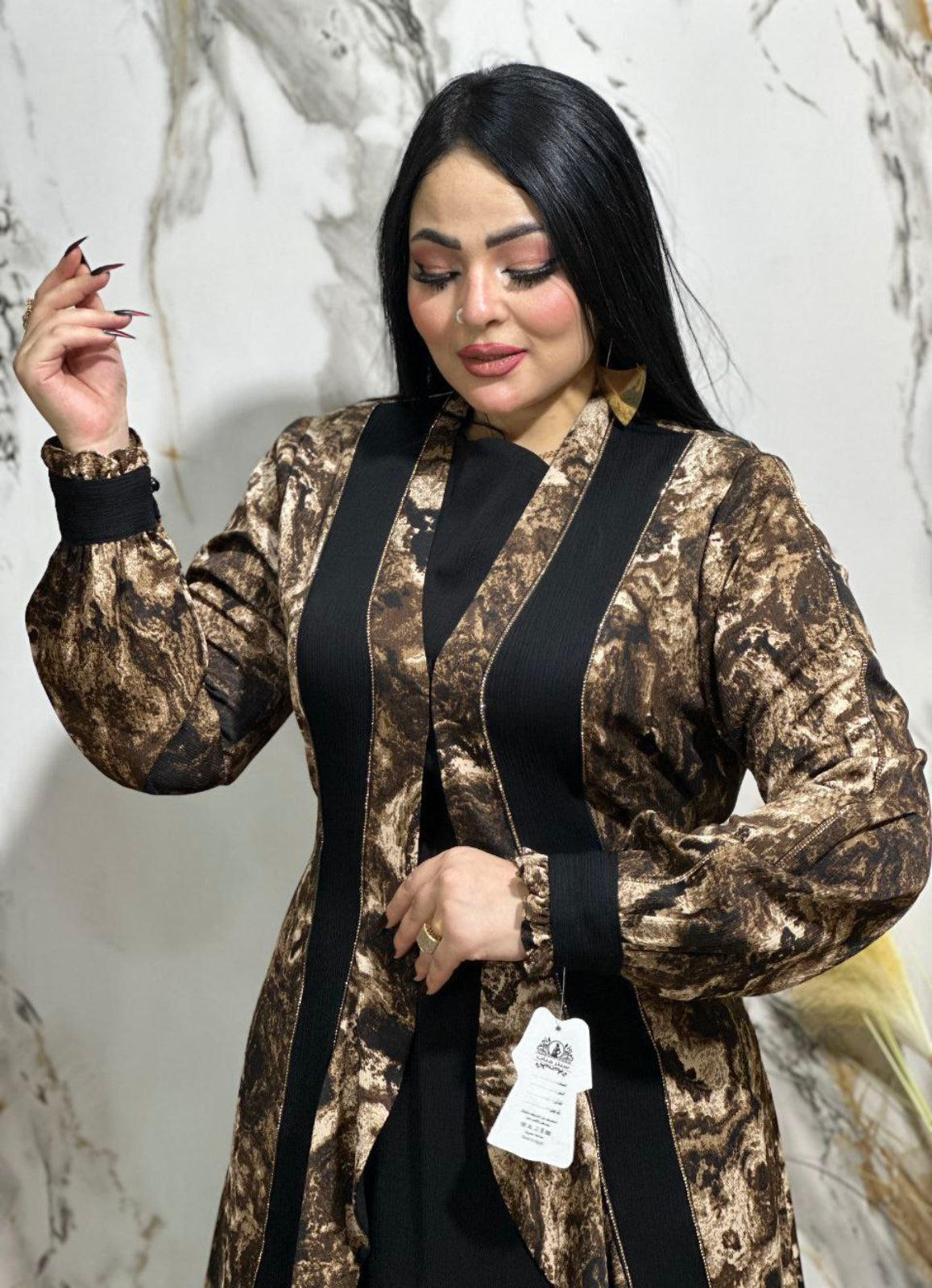 عباية خليجي سوداء حرير كود 1065