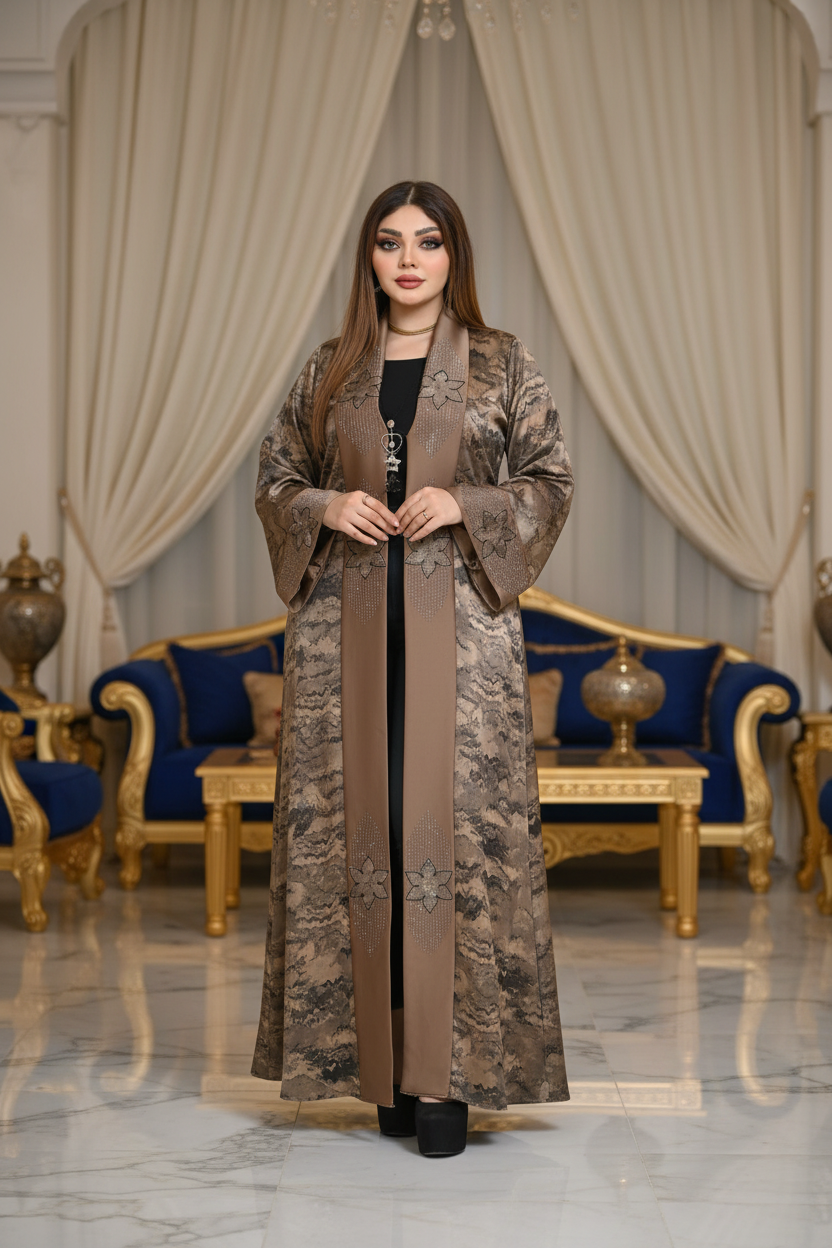 عباية خليجي حرير خروج حريمى كود 555