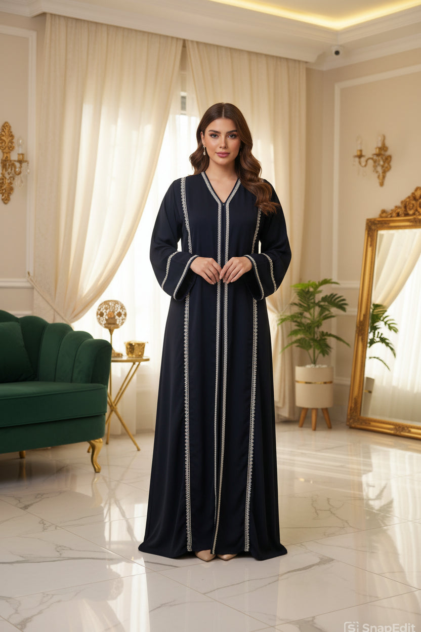 عباية خليجي حرير خروج حريمى كود 755