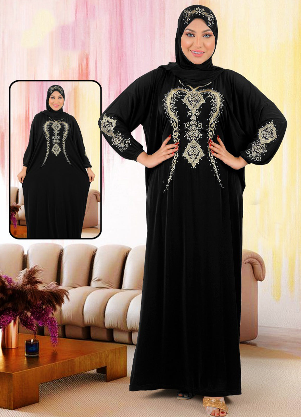 اسدال راقي من لبسي كود 0023 اسود