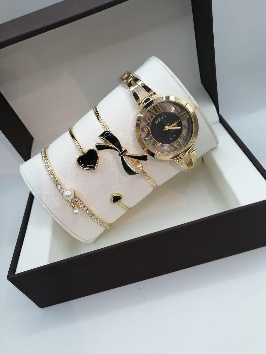 مقاومة للماء بضمان سنه R5044 طقم ساعة حريمي