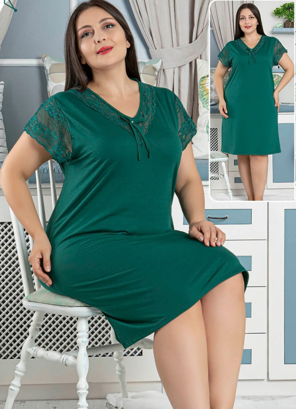 فستان منزلي تركي 42589 طويل صيفي