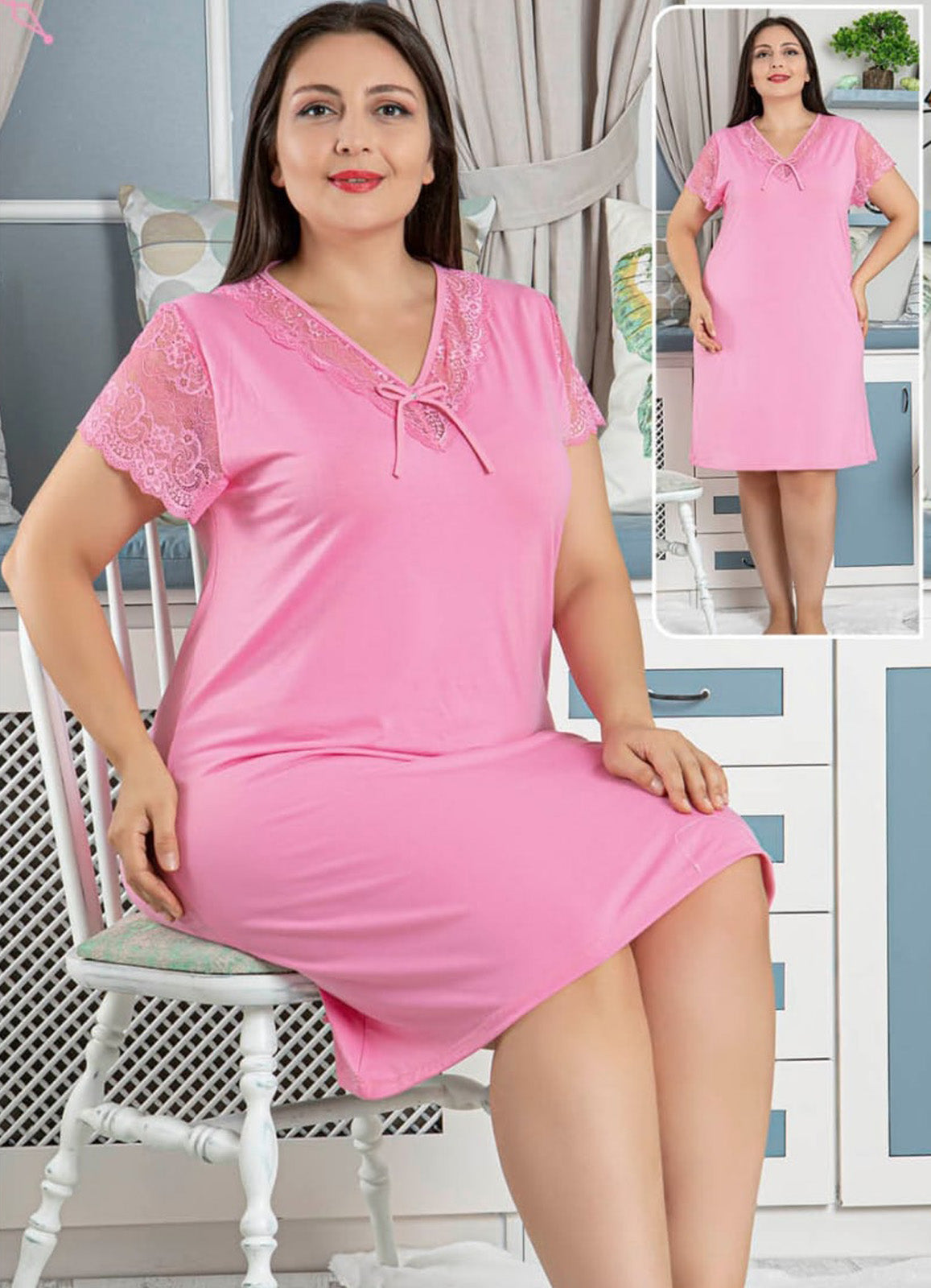 فستان منزلي تركي 42590 طويل صيفي