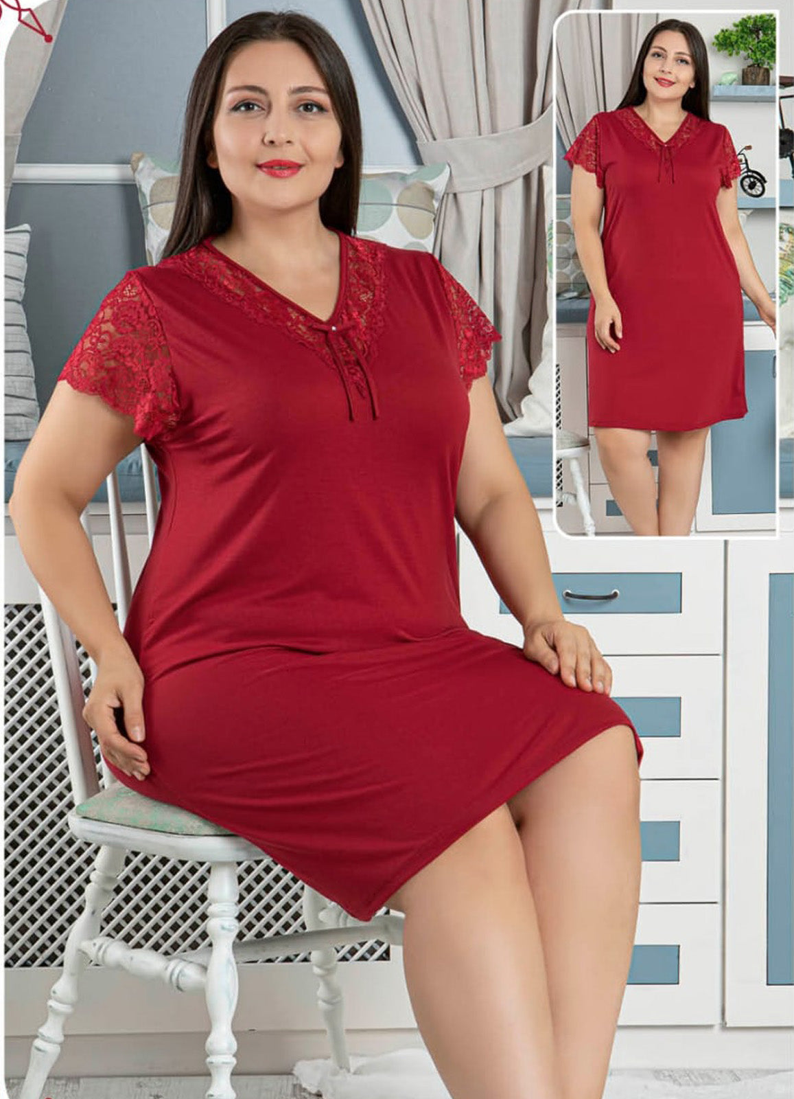 فستان منزلي تركي 42593 طويل صيفي