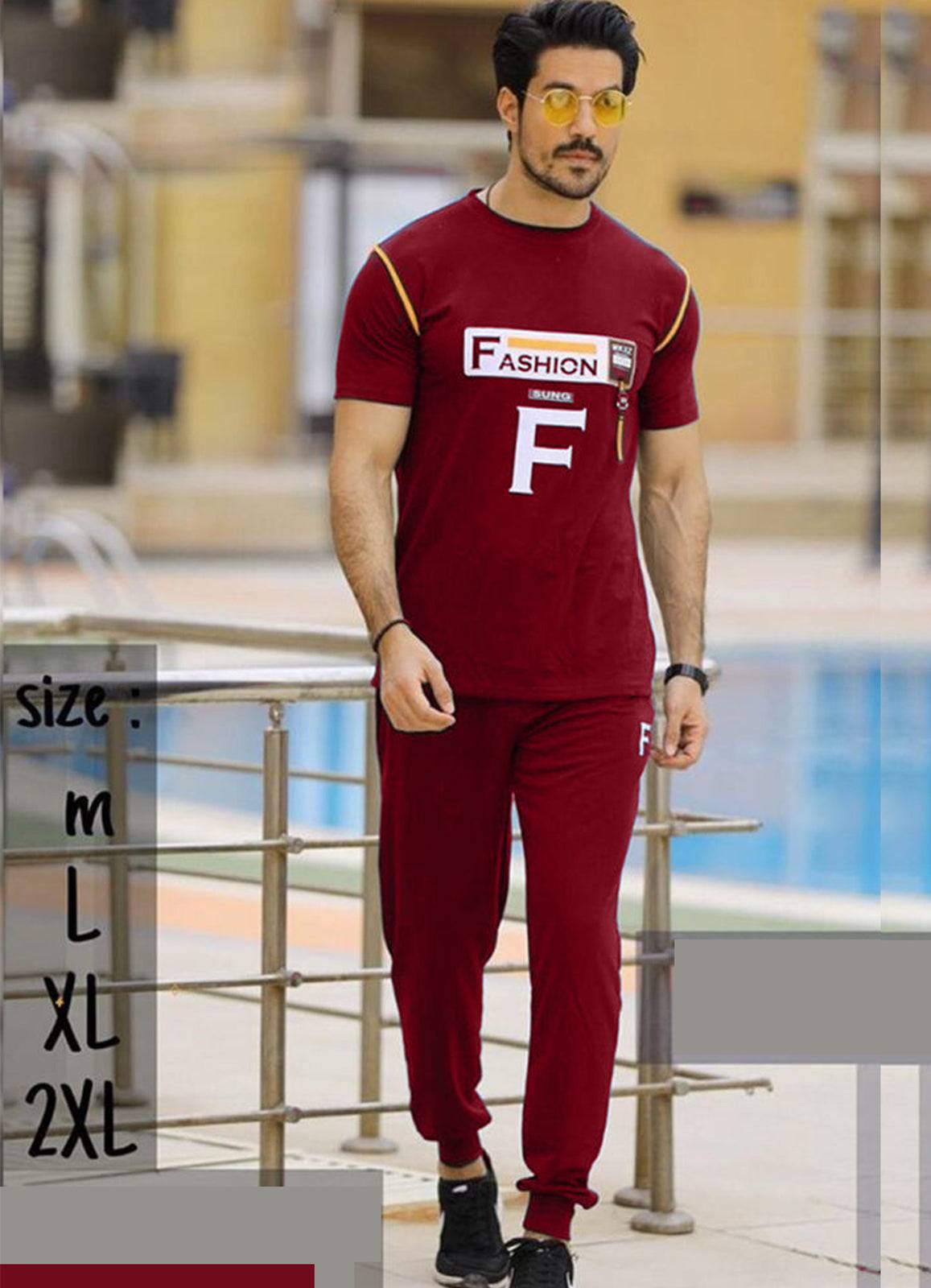 ترنج رجالى صيفي كاجوال من لبسي احمر ملابس قطن من لبسي
