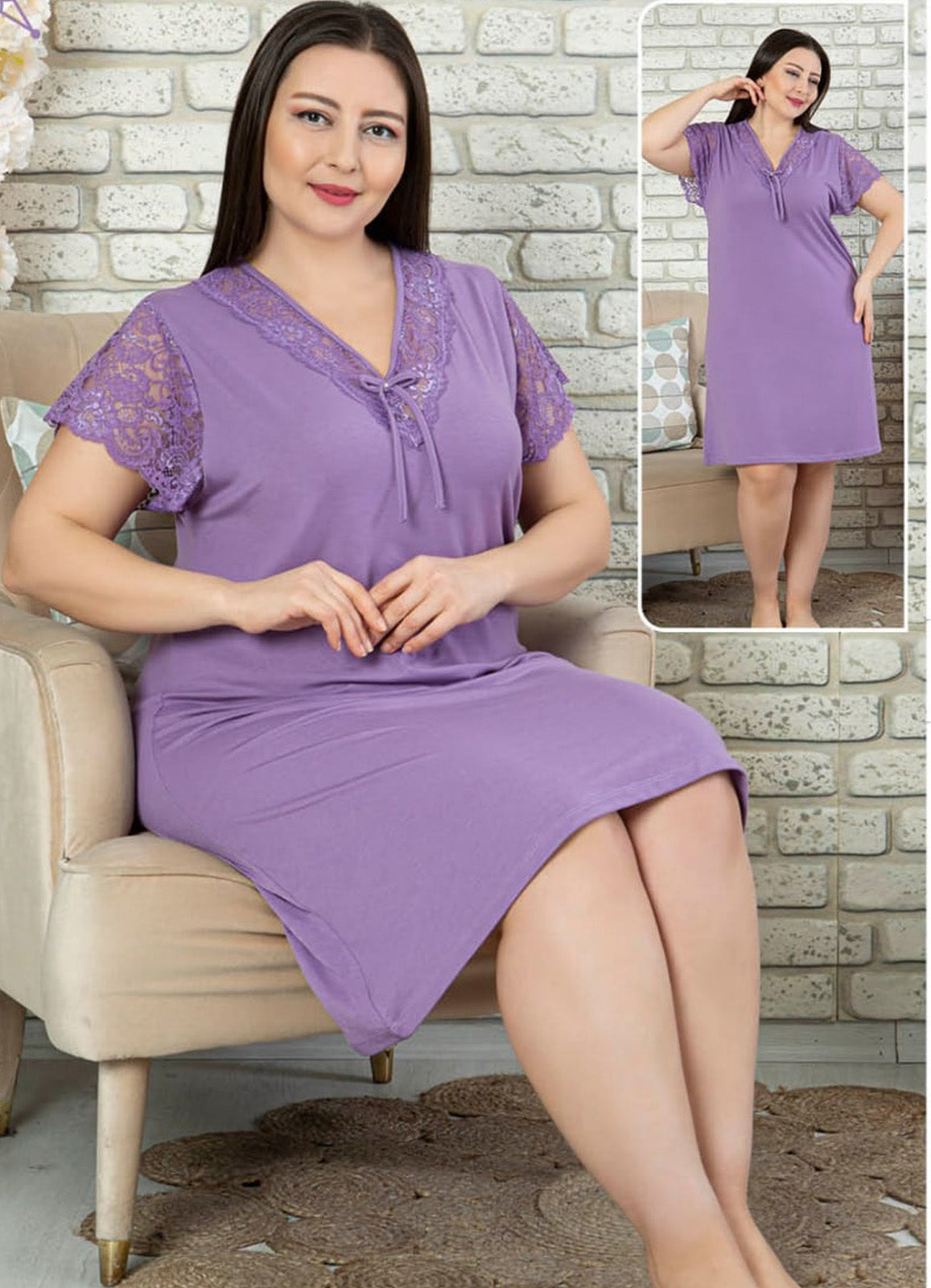 فستان منزلي تركي 45463 طويل صيفي