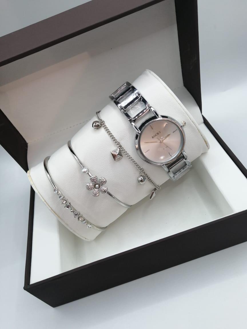 مقاومة للماء بضمان سنه R5060طقم ساعة حريمي