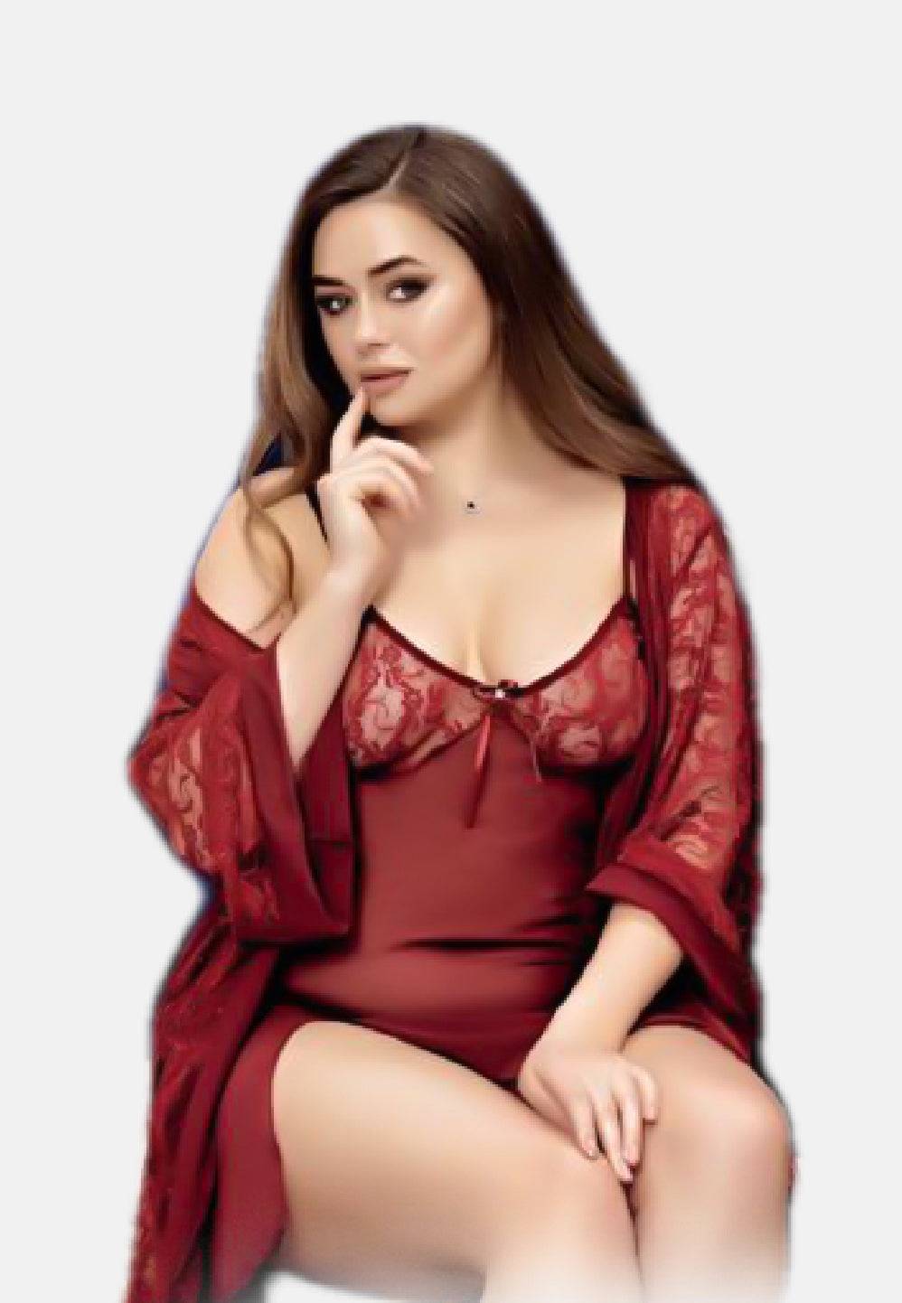 لانجيري 2 قطعة ستان 8033 الاول