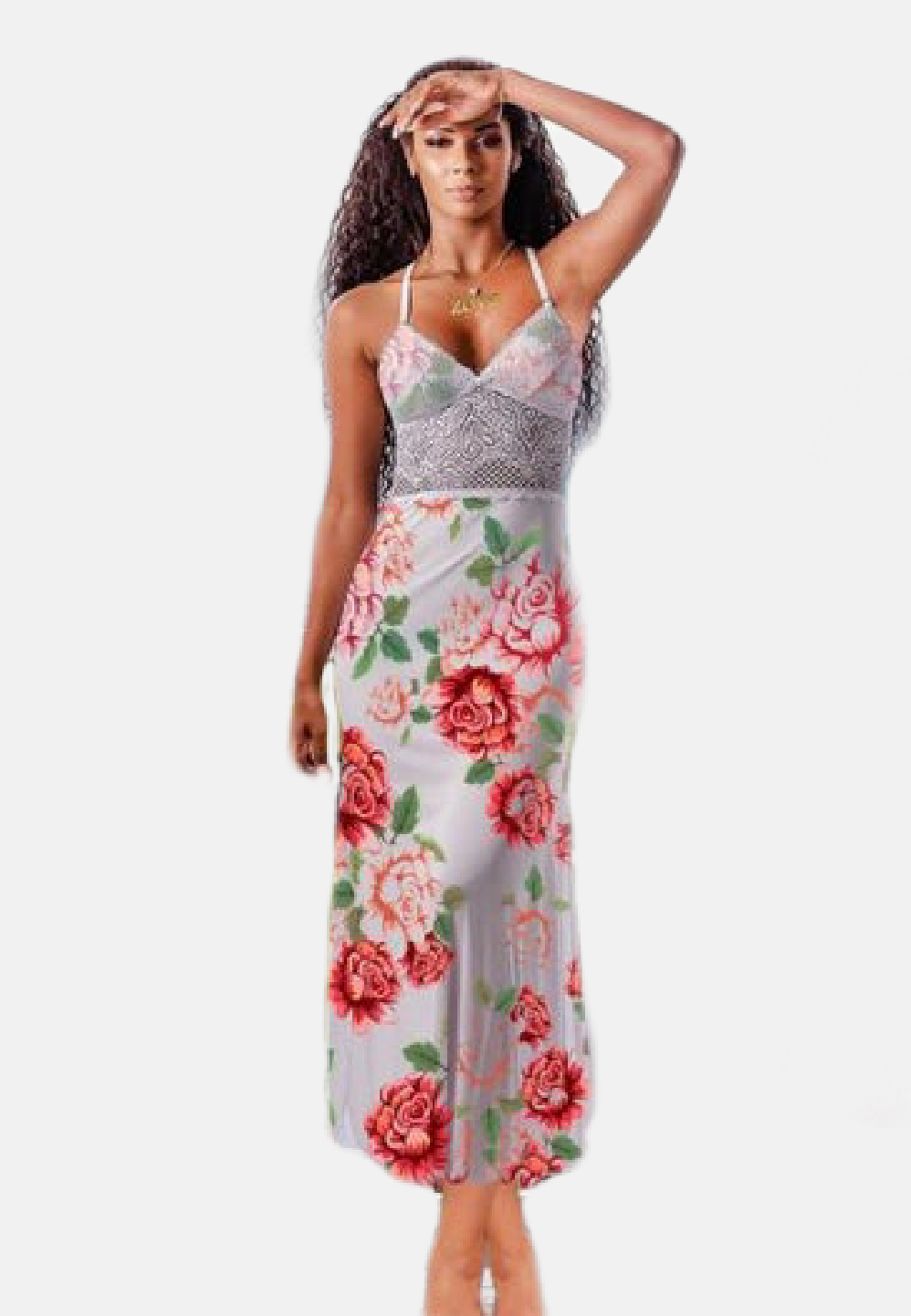 فستان دانتيلا ابيض كود 016