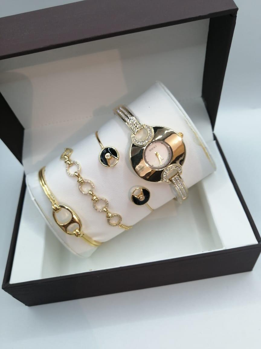 مقاومة للماء بضمان سنه R5065طقم ساعة حريمي