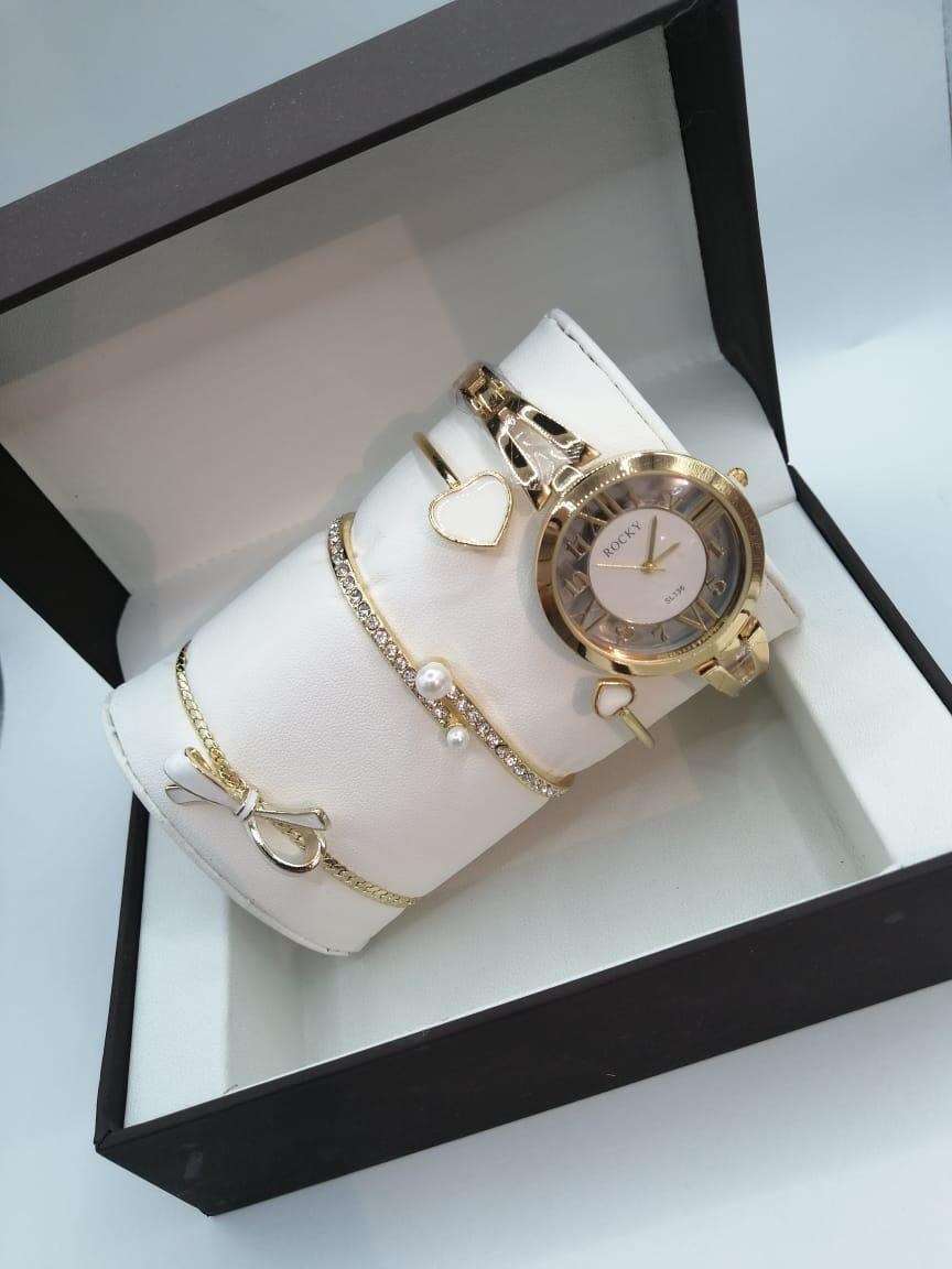 مقاومة للماء بضمان سنه R5039 طقم ساعة حريمي