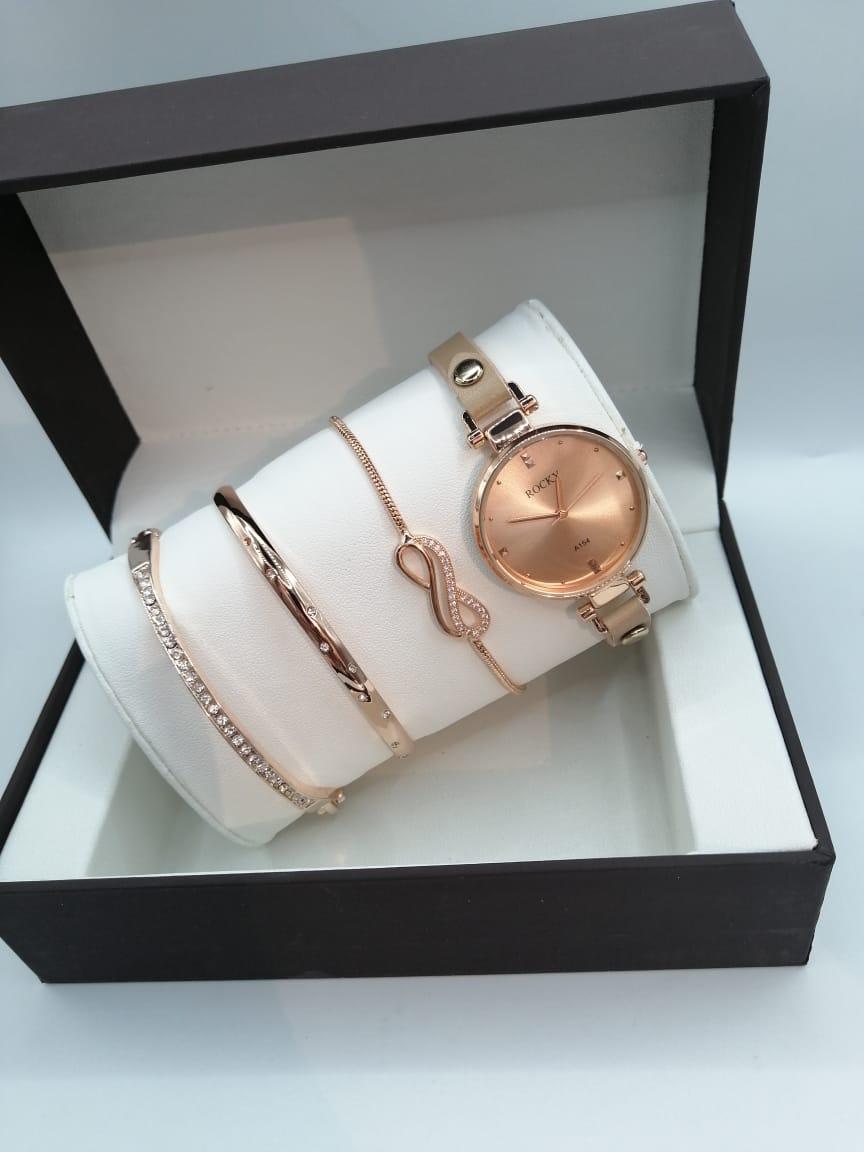 مقاومة للماء بضمان سنه R5053 طقم ساعة حريمي