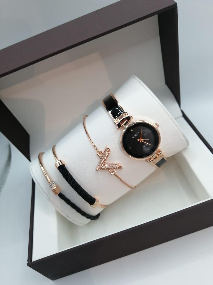 مقاومة للماء بضمان سنه R5042 طقم ساعة حريمي