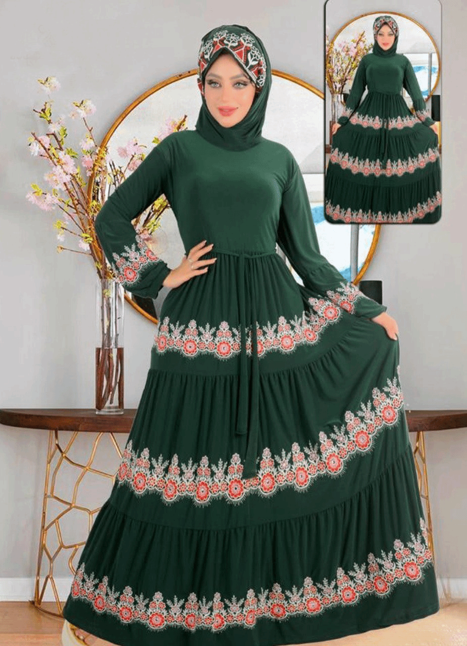 فستان محجبات 025 عسكري