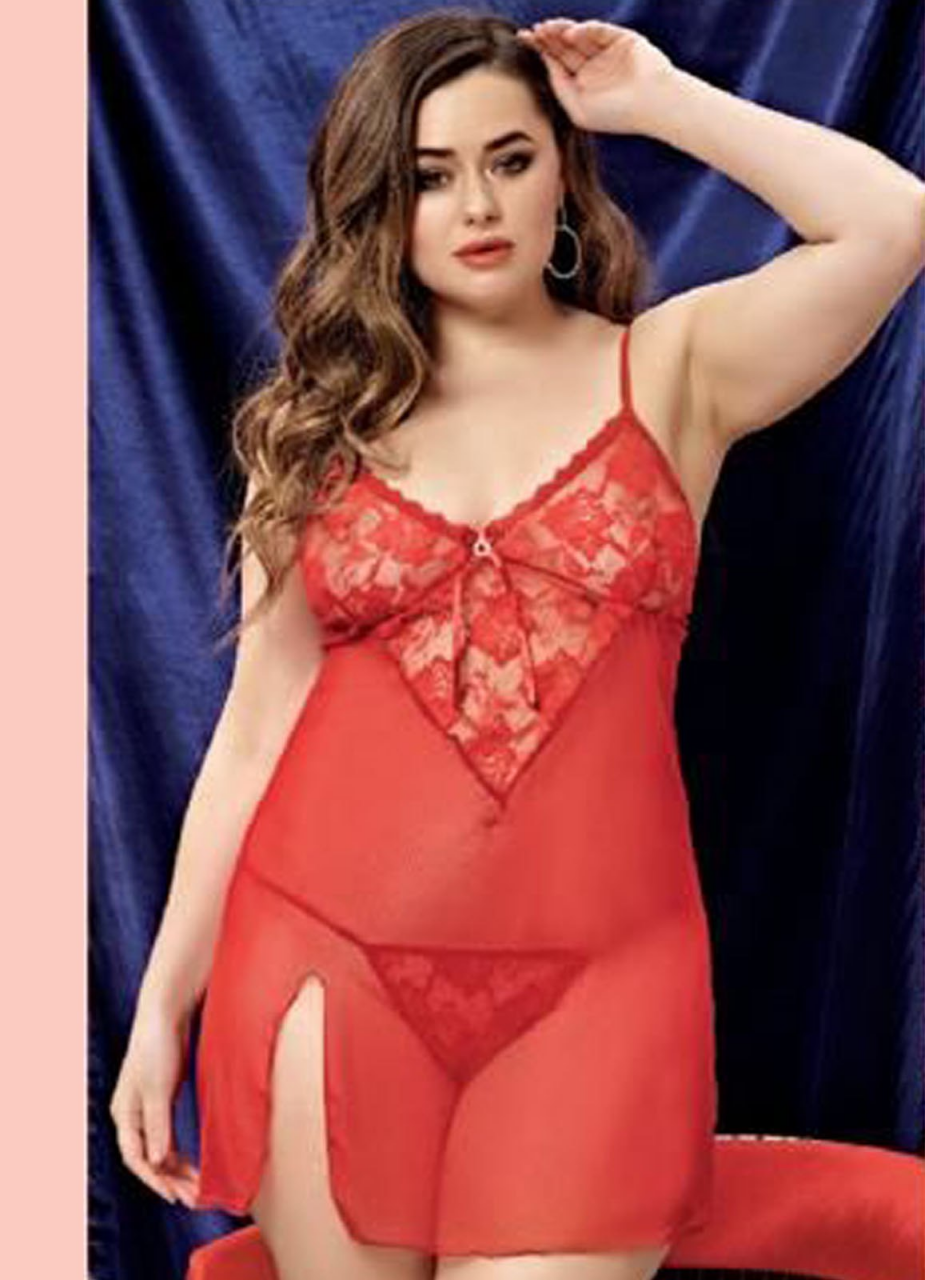 هوت لانجري احمر مثير مكون من قطعتين 5246