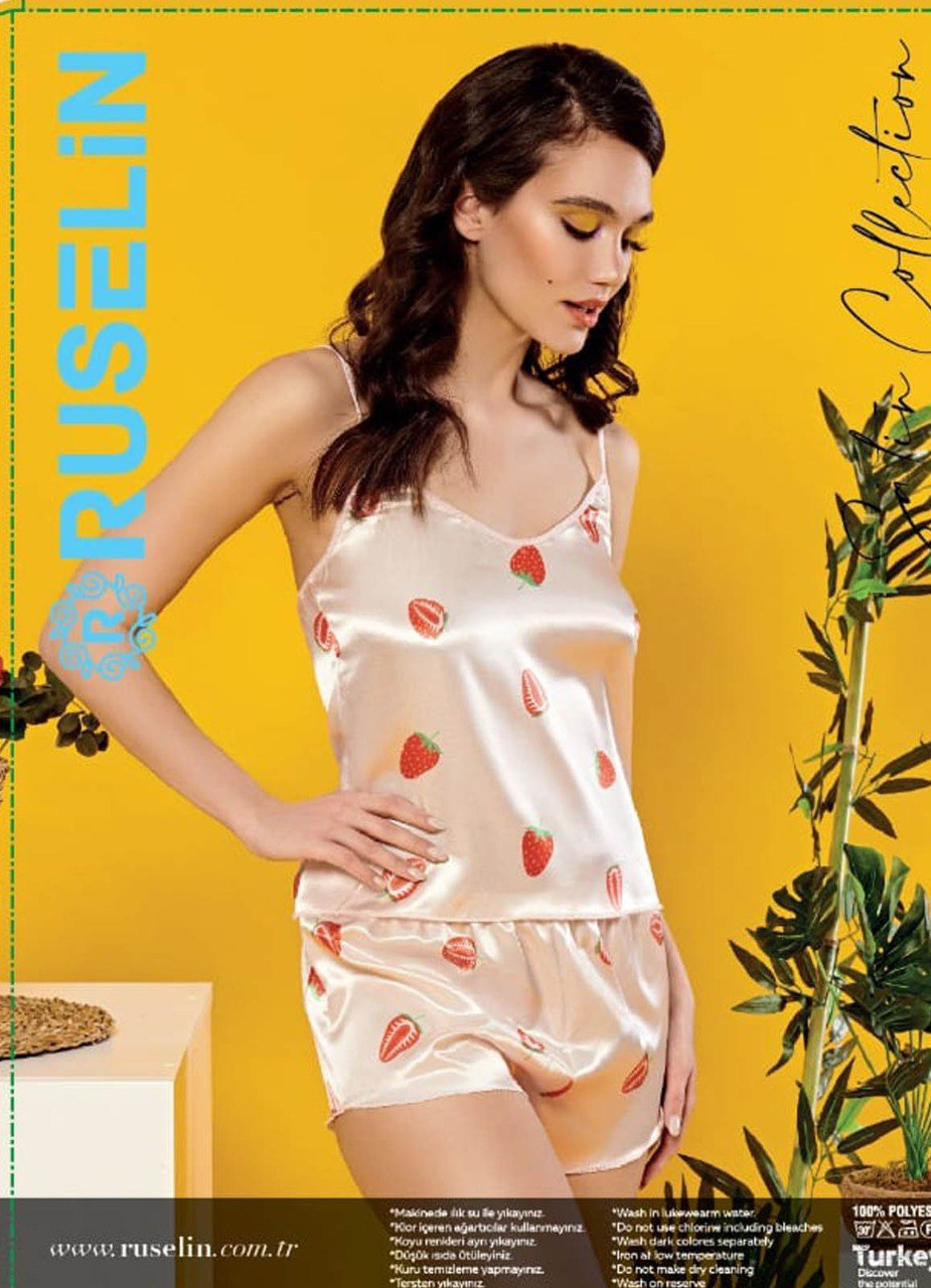 ﻻنجري تركي 2 قطعة اورانج ستان ناعم و مثير 12066 من لبسي