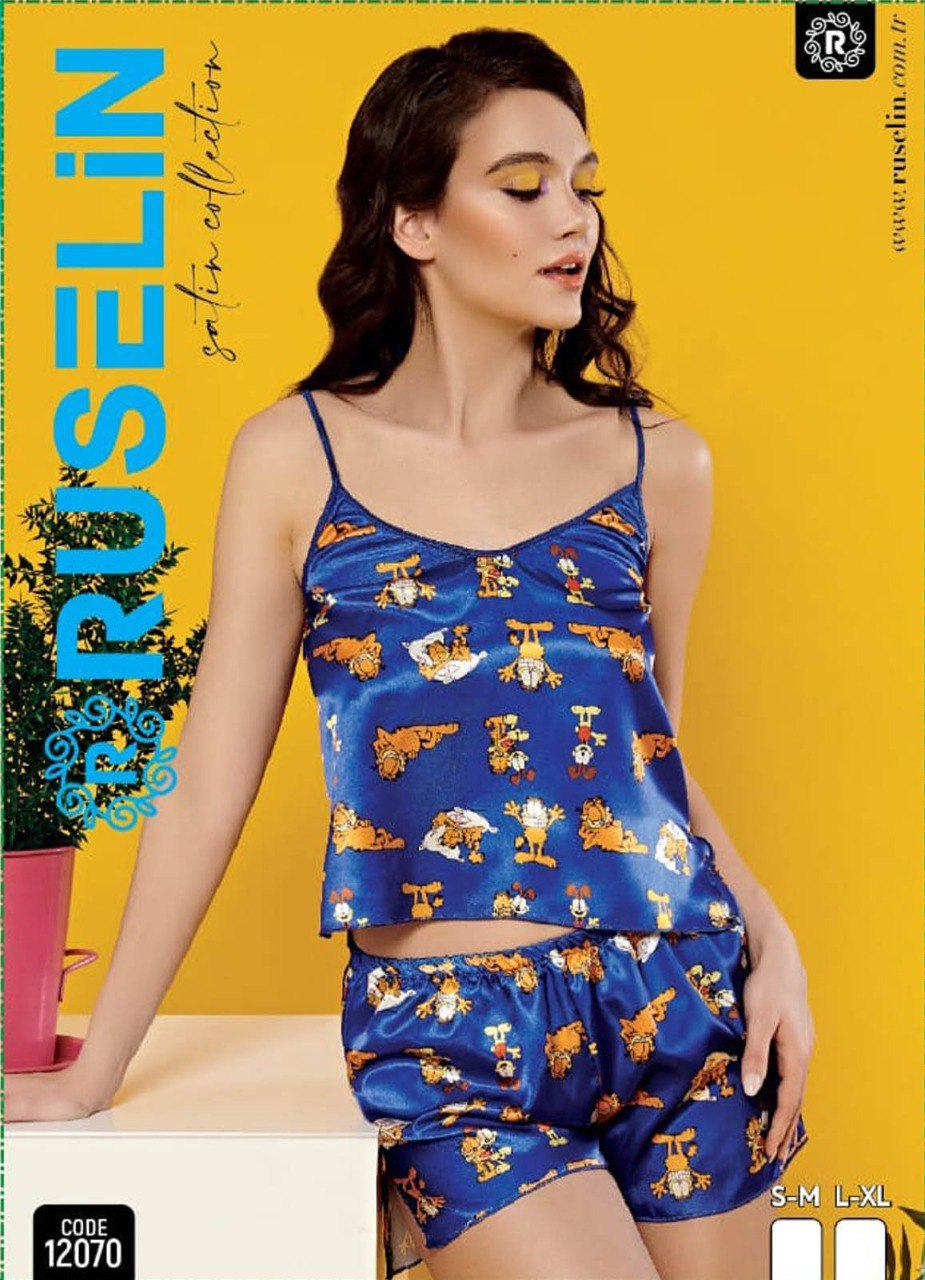 ﻻنجري تركي منقوش ستان ناعم 12070 من لبسي