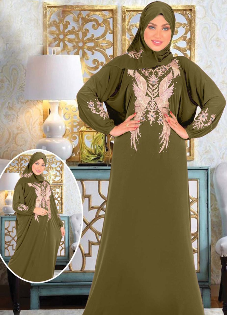 ملابس طويلة اسدال كود 0054 زيتي