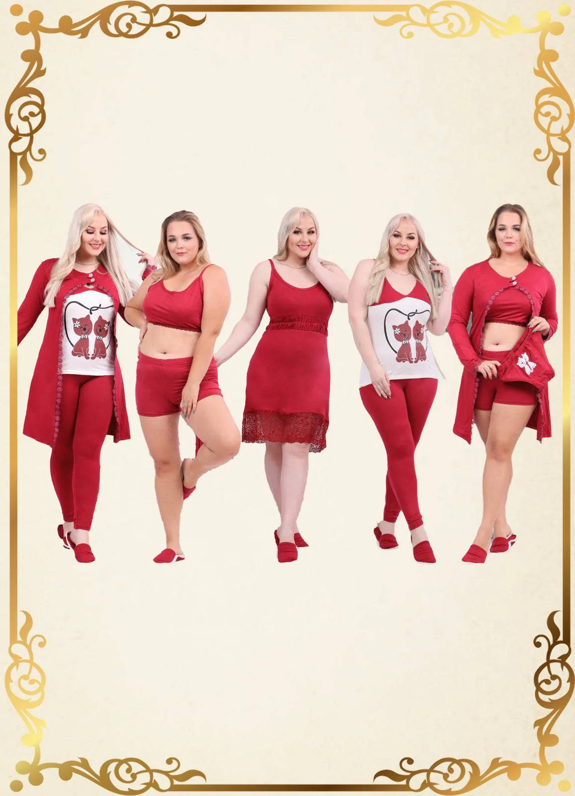 طقم حريم السلطان بيجامة نسائية 9 قطع كود 925 من لبسي