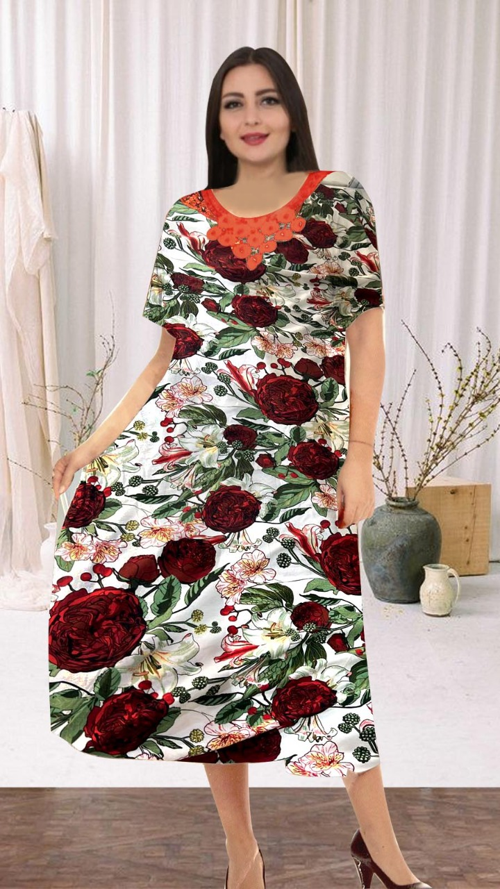 جلابية بيتي ناعمة صيفي كود 1000 من لبسي