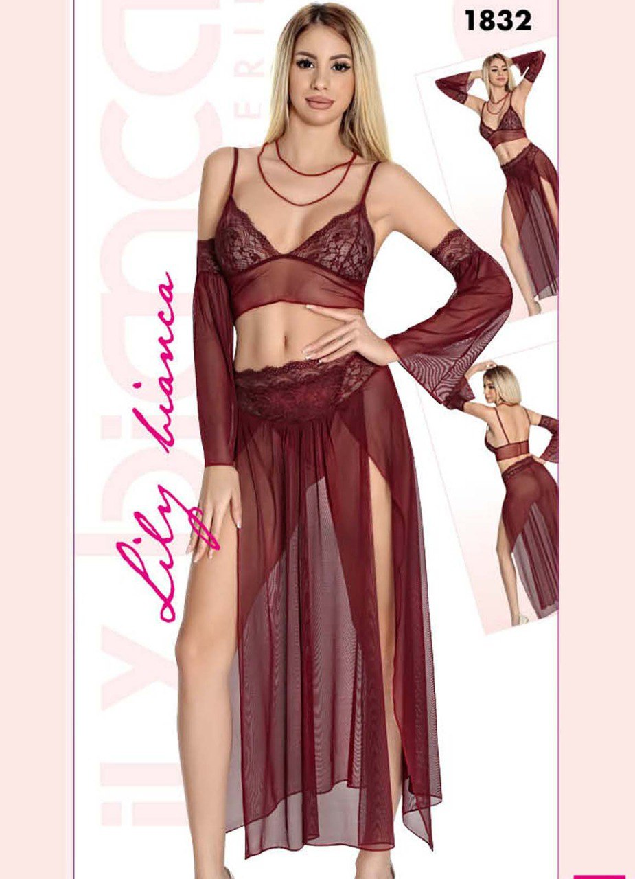 1832 بيبي دول تركي طويل شيفون من لبسي