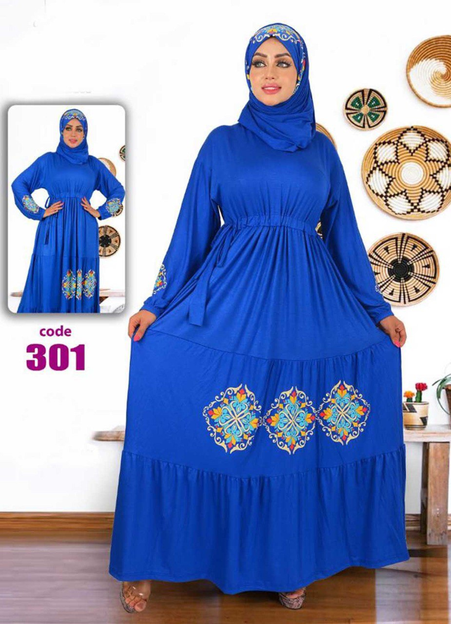فستان محجبات 301 ازرق من لبسي