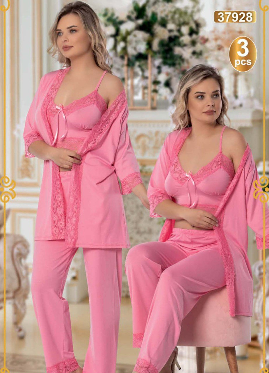 بيجامة نسائي 3 قطع كود 37928 من لبسي
