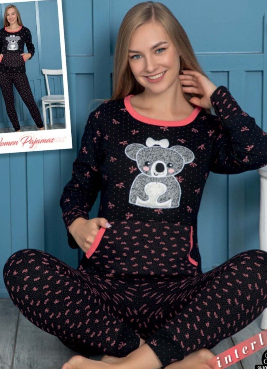 P999 بيجامة 2 قطعة شتوي دافئة من لبسي