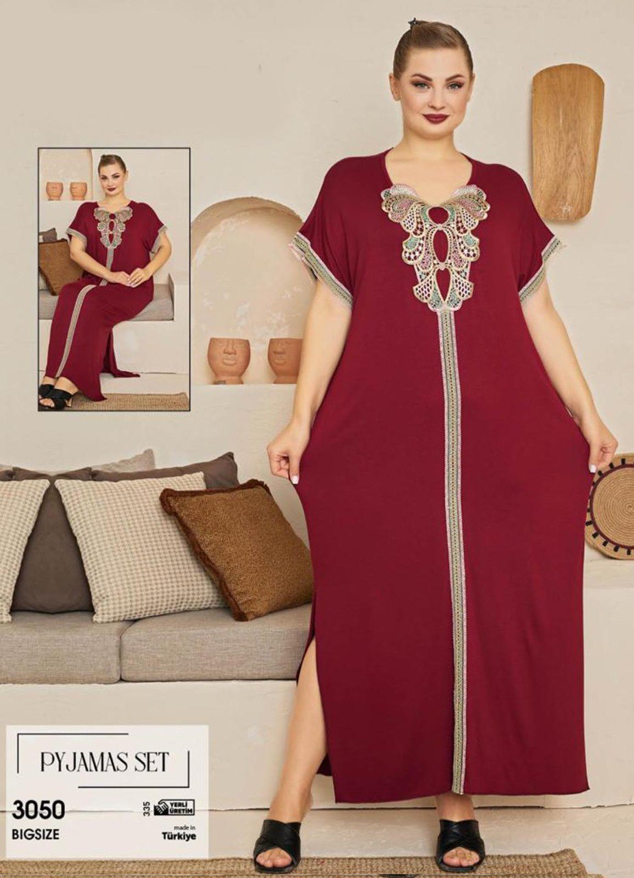 عبايه منزلي بيج سايز تركي صيفي 3050 من لبسي