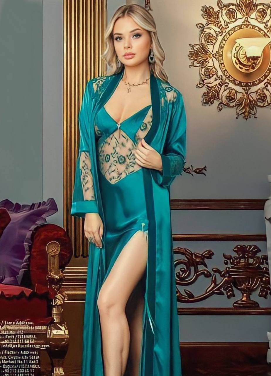 317 لانجرى تركي ساتان طويل بروب من لبسي