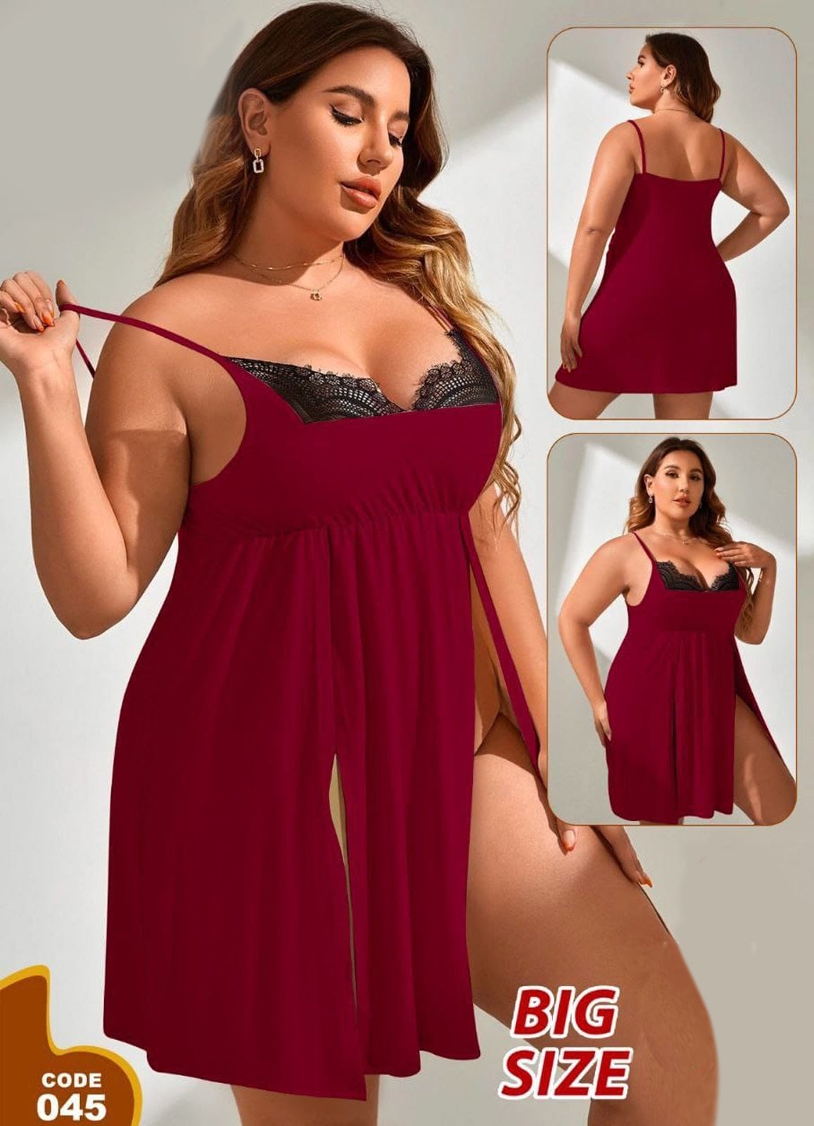 045 لانجرى شيفون بيج  سايز كود