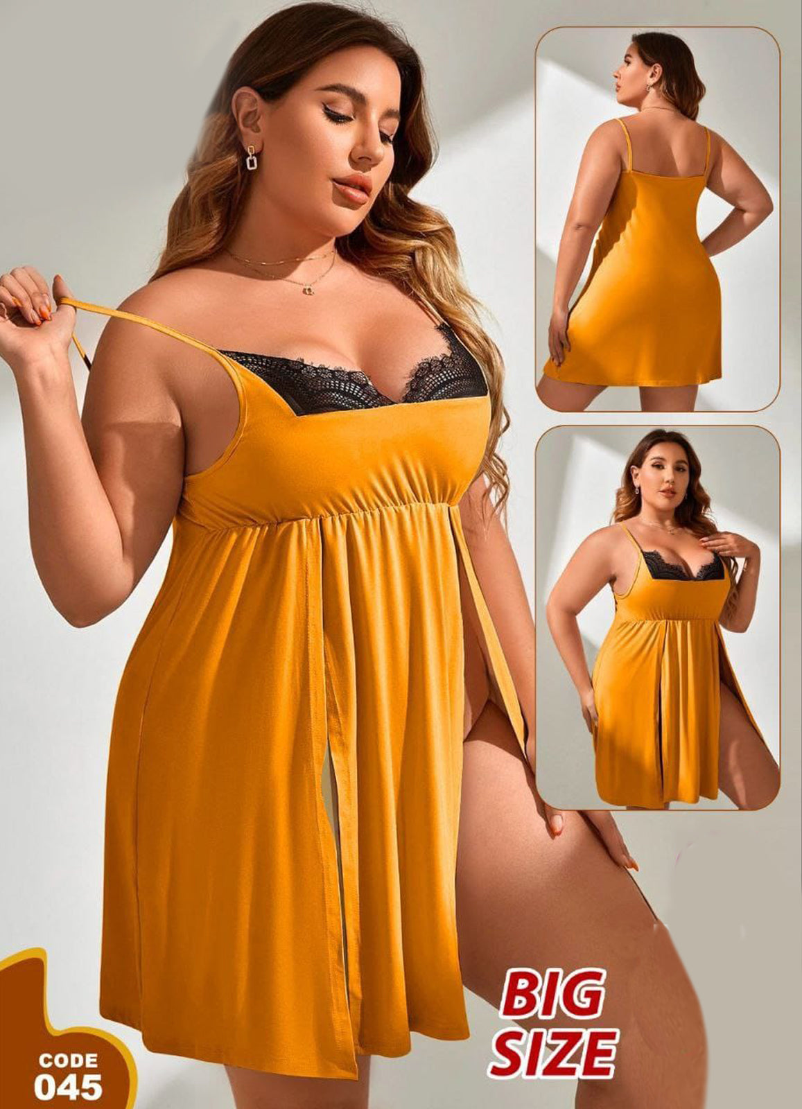 045 لانجرى شيفون بيج  سايز كود