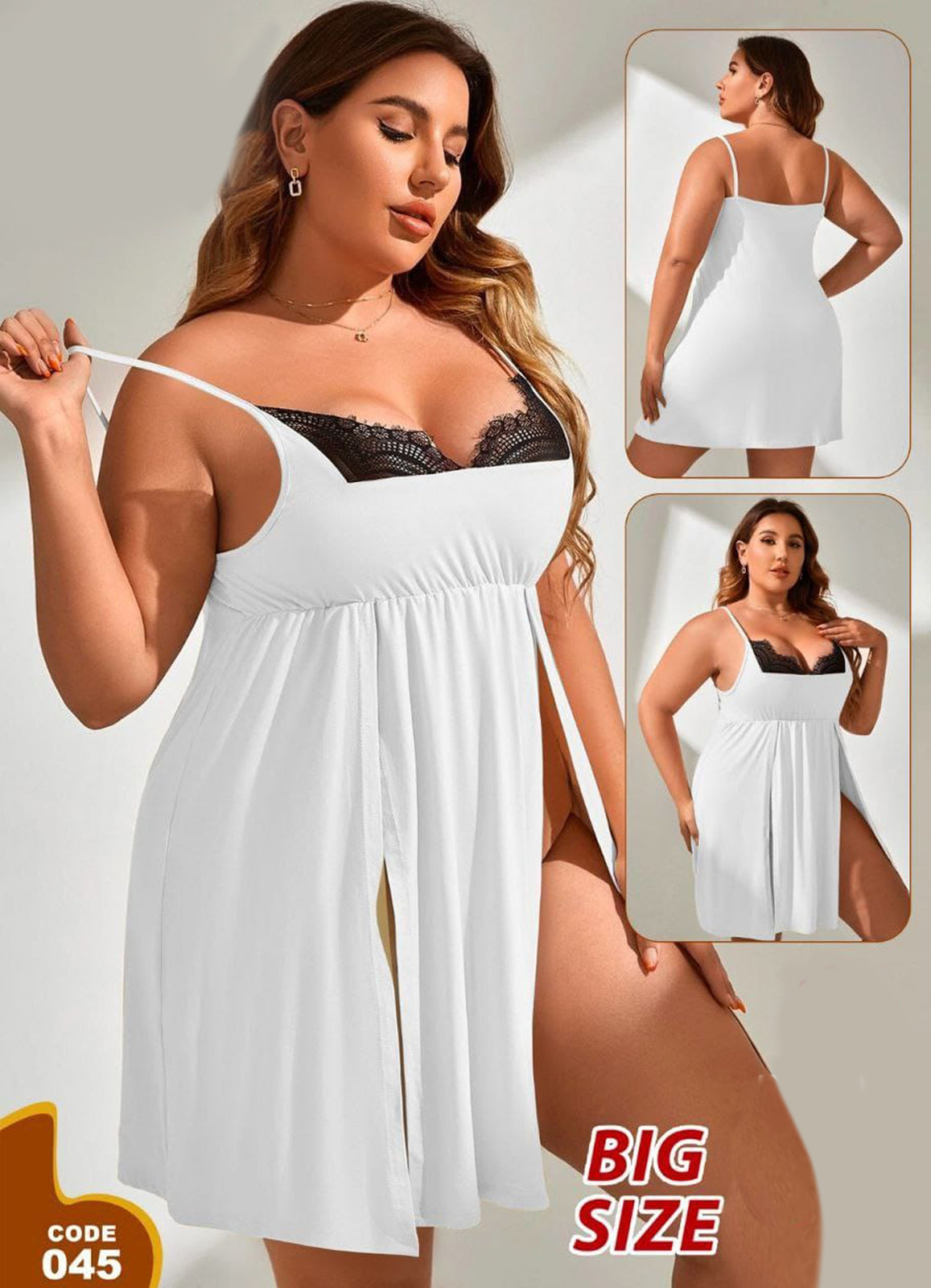 045 لانجرى شيفون بيج  سايز كود