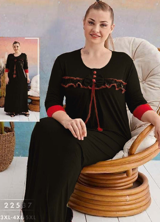 عبايه منزلي بيج سايز تركي لون اسود صيفي 22537 من لبسي