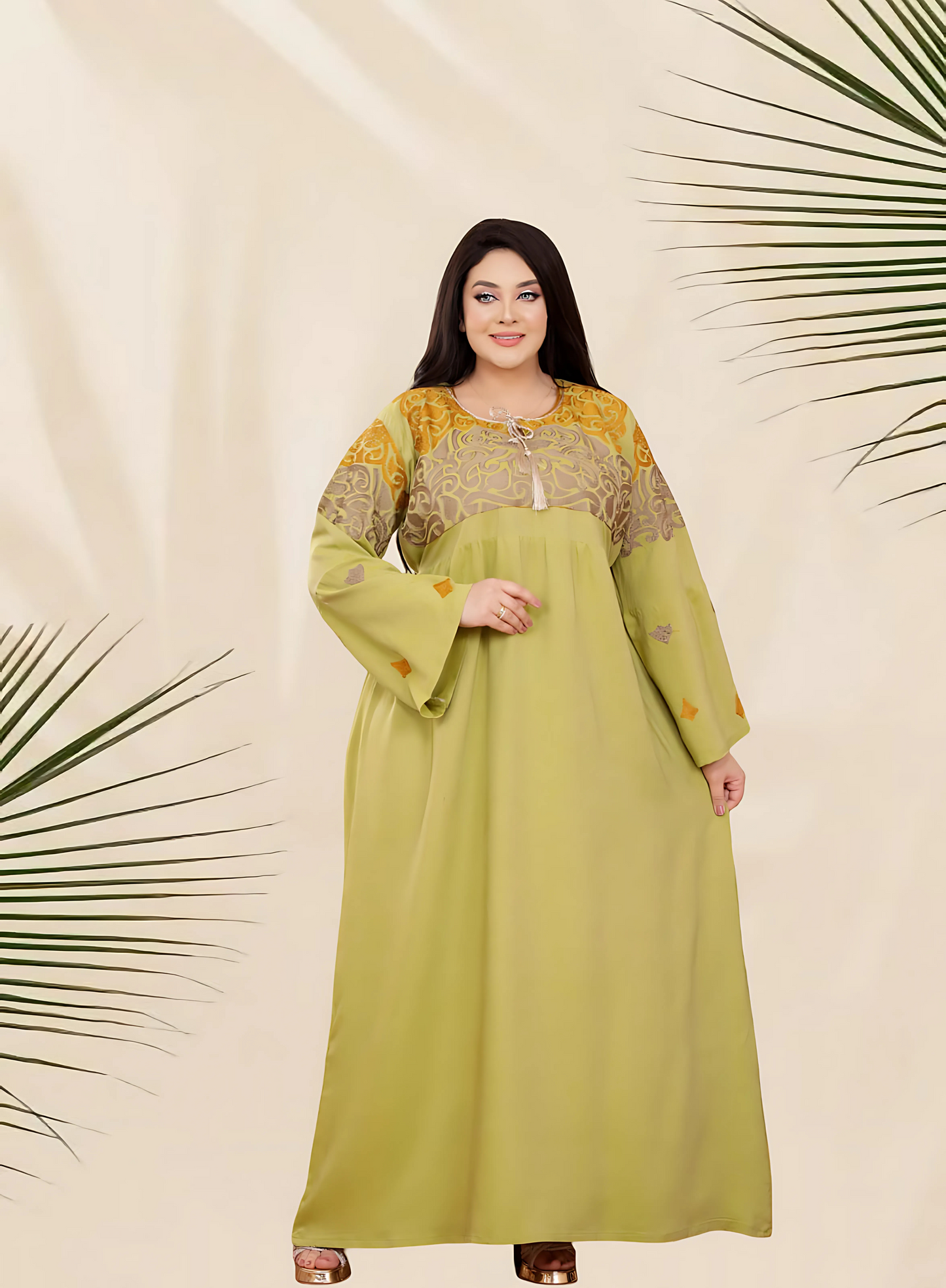 A1049 عبايه استقبال كتان كود