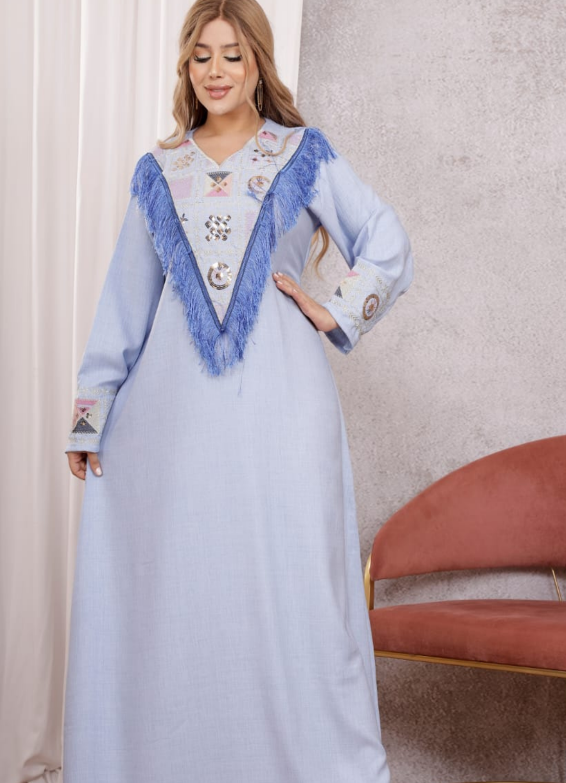 A1058 عبايه استقبال قطن  كود