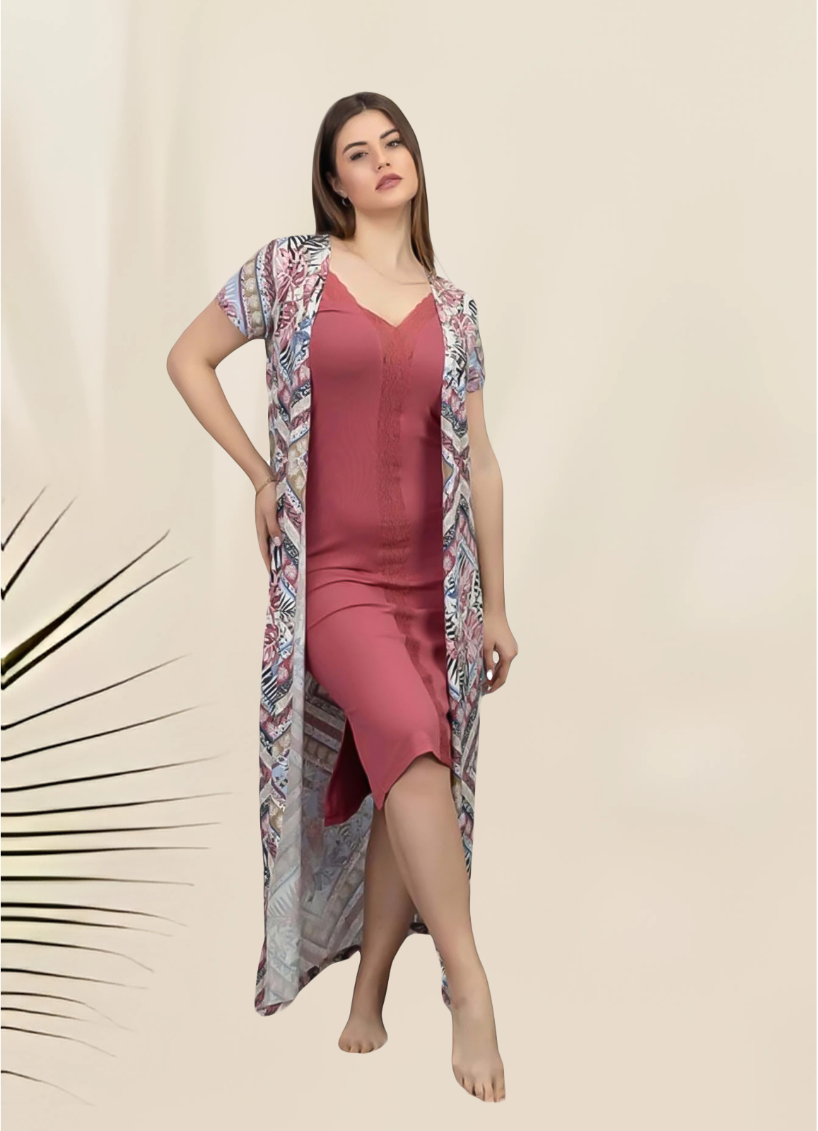 فستان وروب نسائي 2 قطعة كود 7303