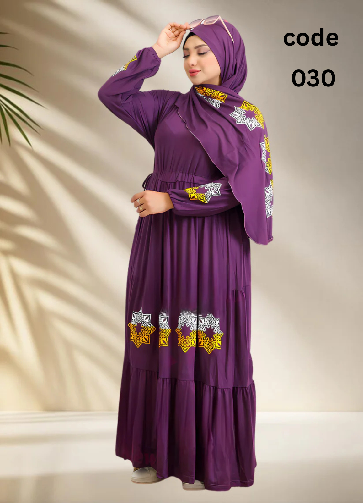 فستان محجبات قطن كود 030