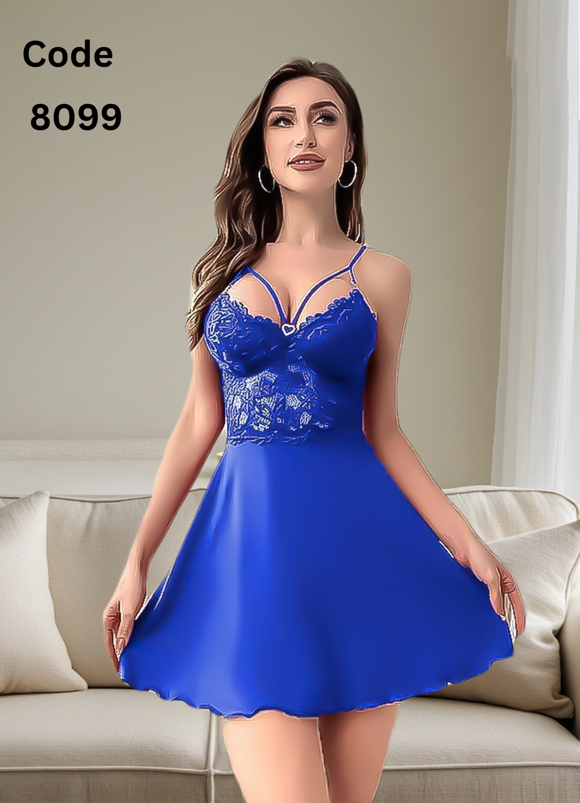 8099 لانجرى شيفون فري سايز كود