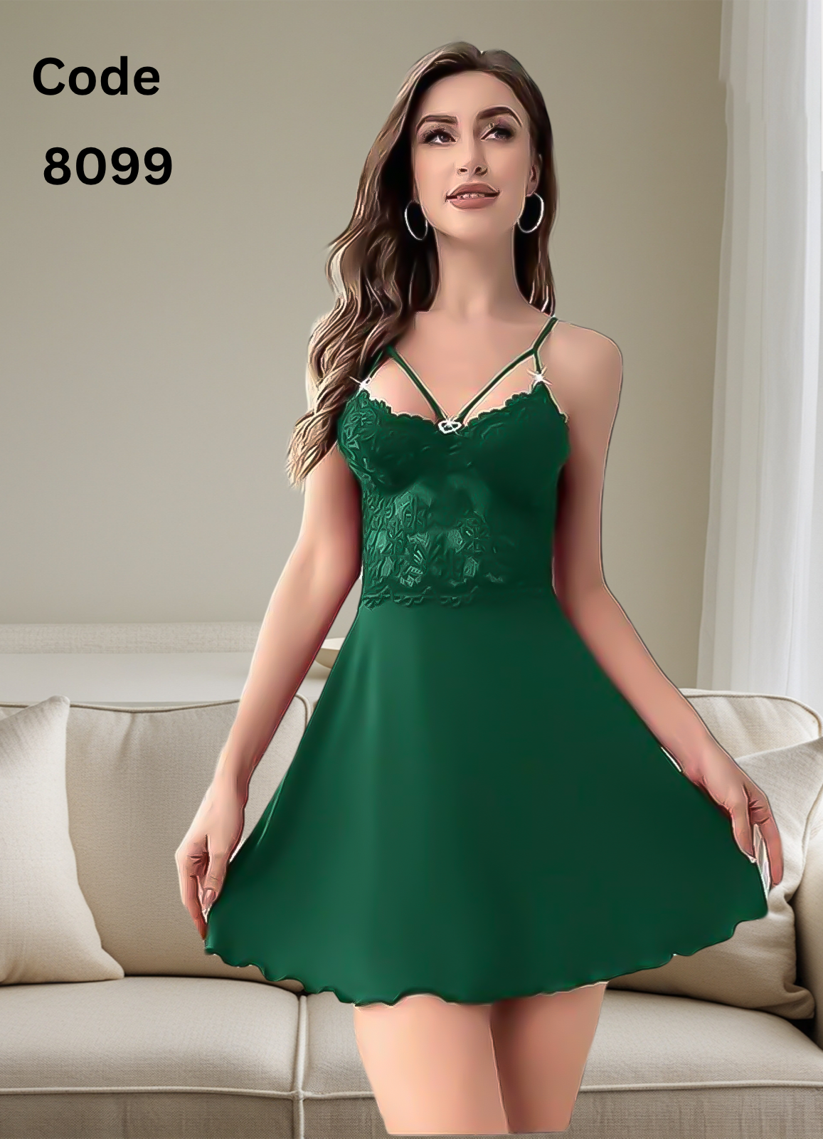 8099 لانجرى شيفون فري سايز كود