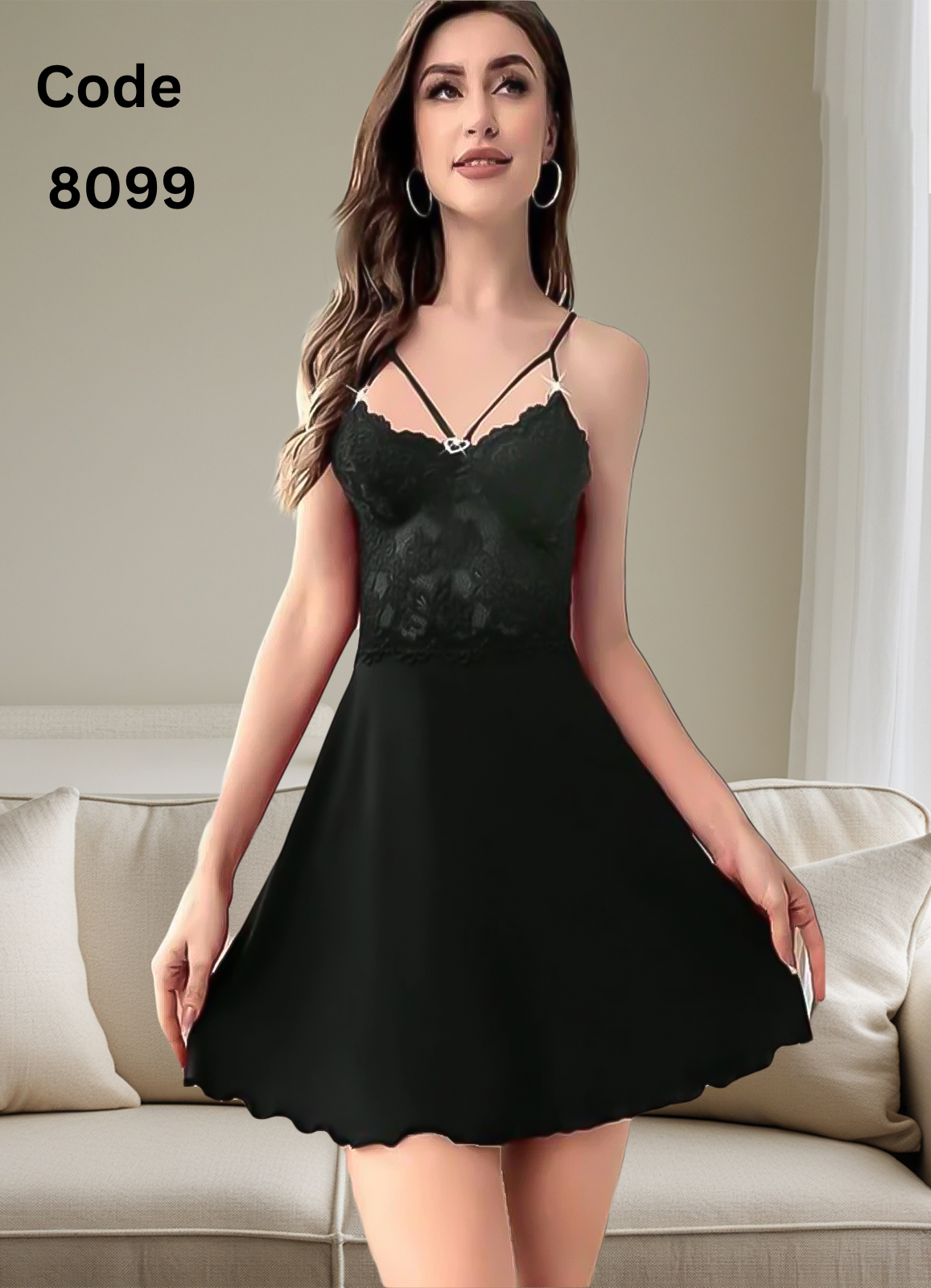 8099 لانجرى شيفون فري سايز كود