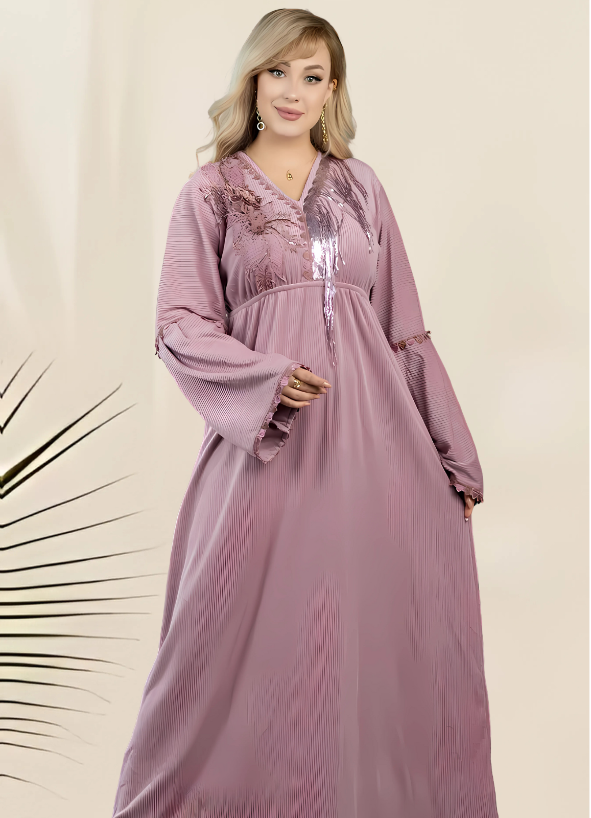 H1014 عباية بيتي شتوي قطيفة