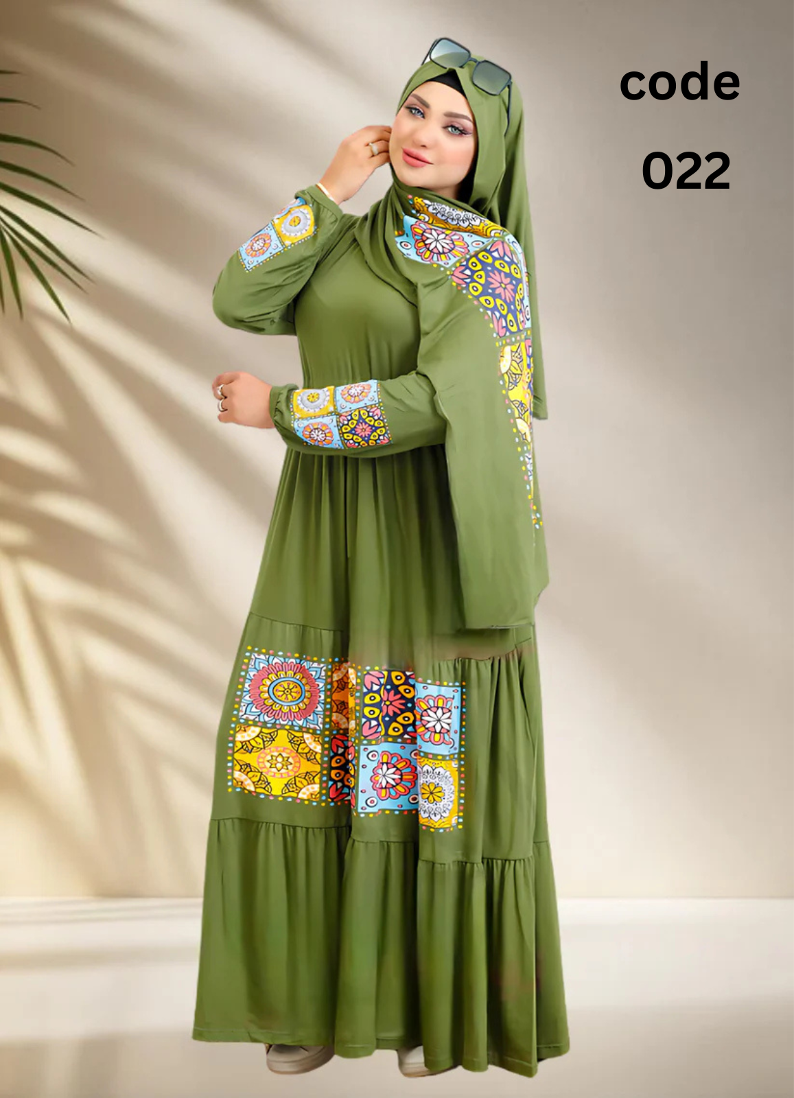 فستان محجبات قطن كود 022