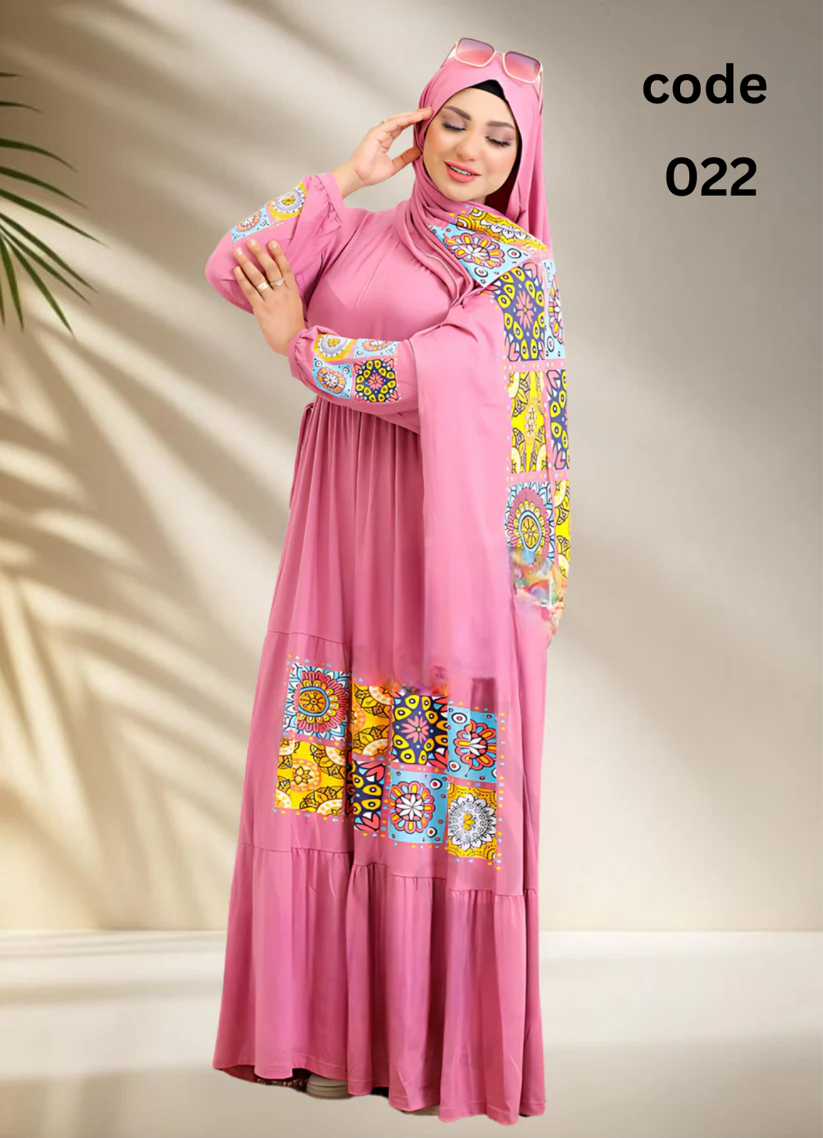 فستان محجبات قطن كود 022