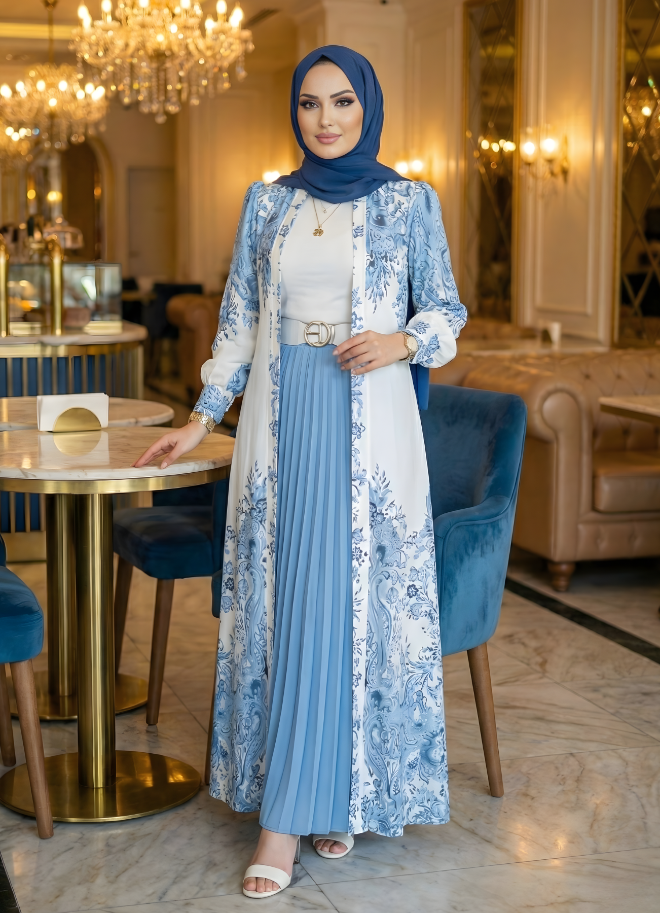 طقم خروج محجبات 4 قطعة حريمى كود 3044