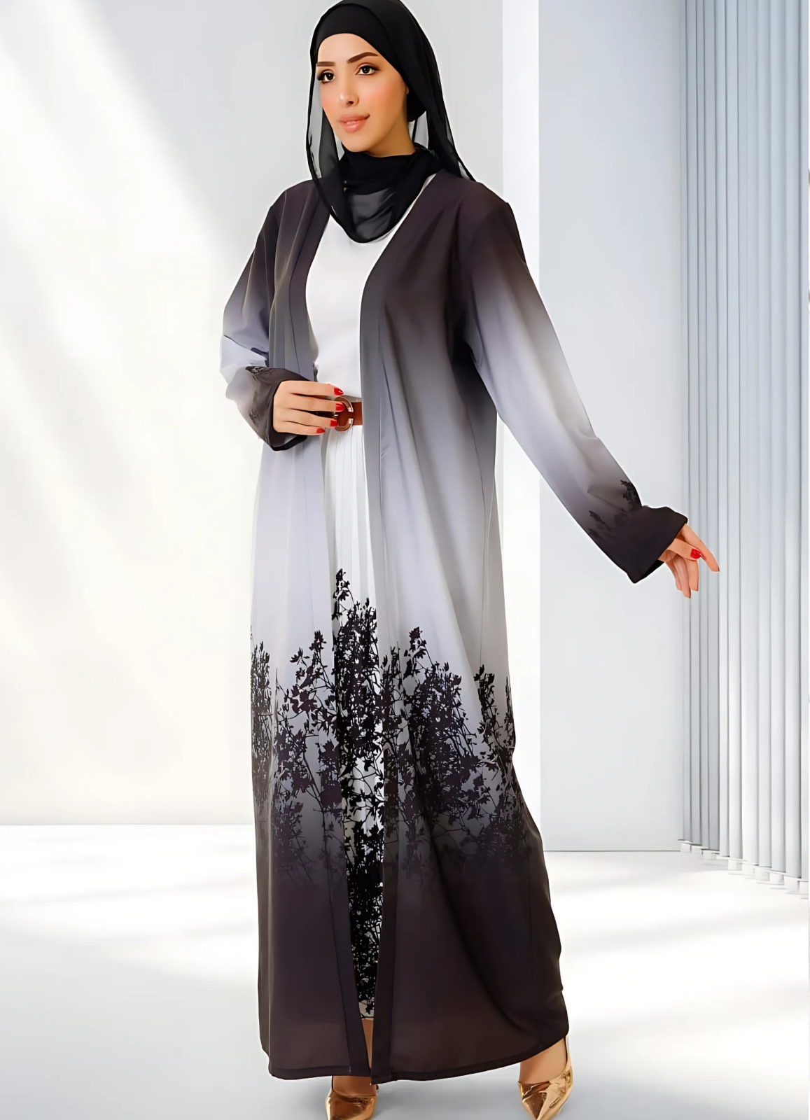 طقم خروج محجبات 4 قطعة حريمى كود 3046