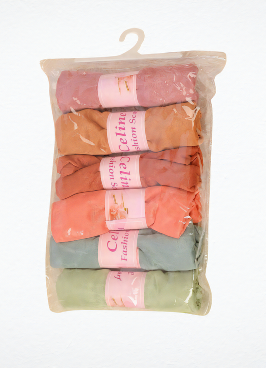 10H100 باكيت طرح حرير 6 الوان كود