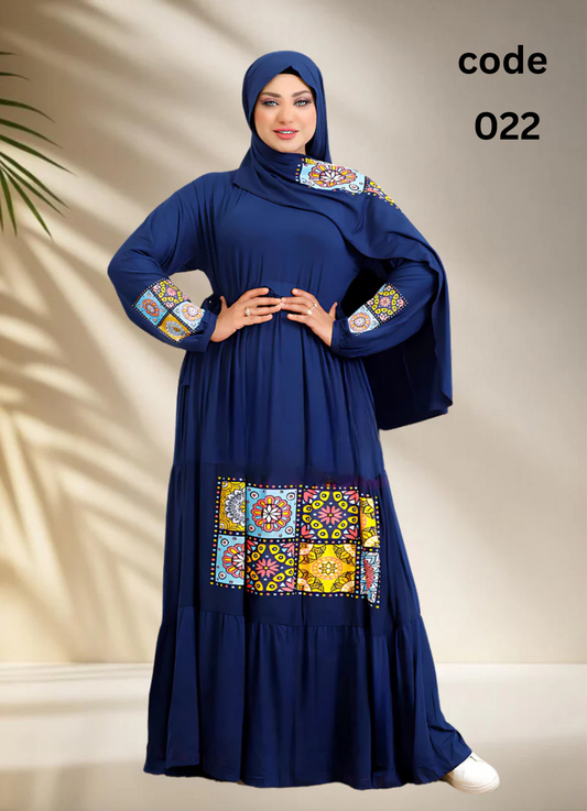 فستان محجبات قطن كود 022